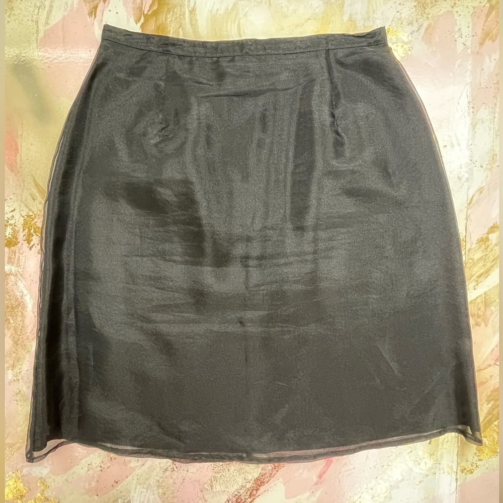 Drama Vintage black organza a-line skirt L